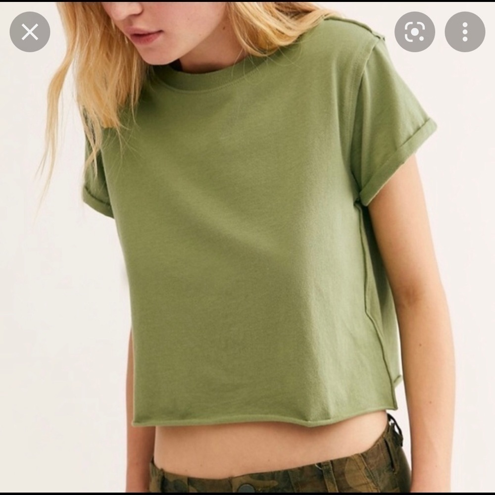 We the Free green crop top tee size XS - Picture 1 of 4